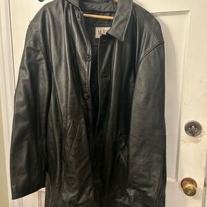 Wilsons Leather Black Trench Coat